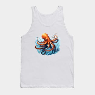 Orange Octopus Tank Top